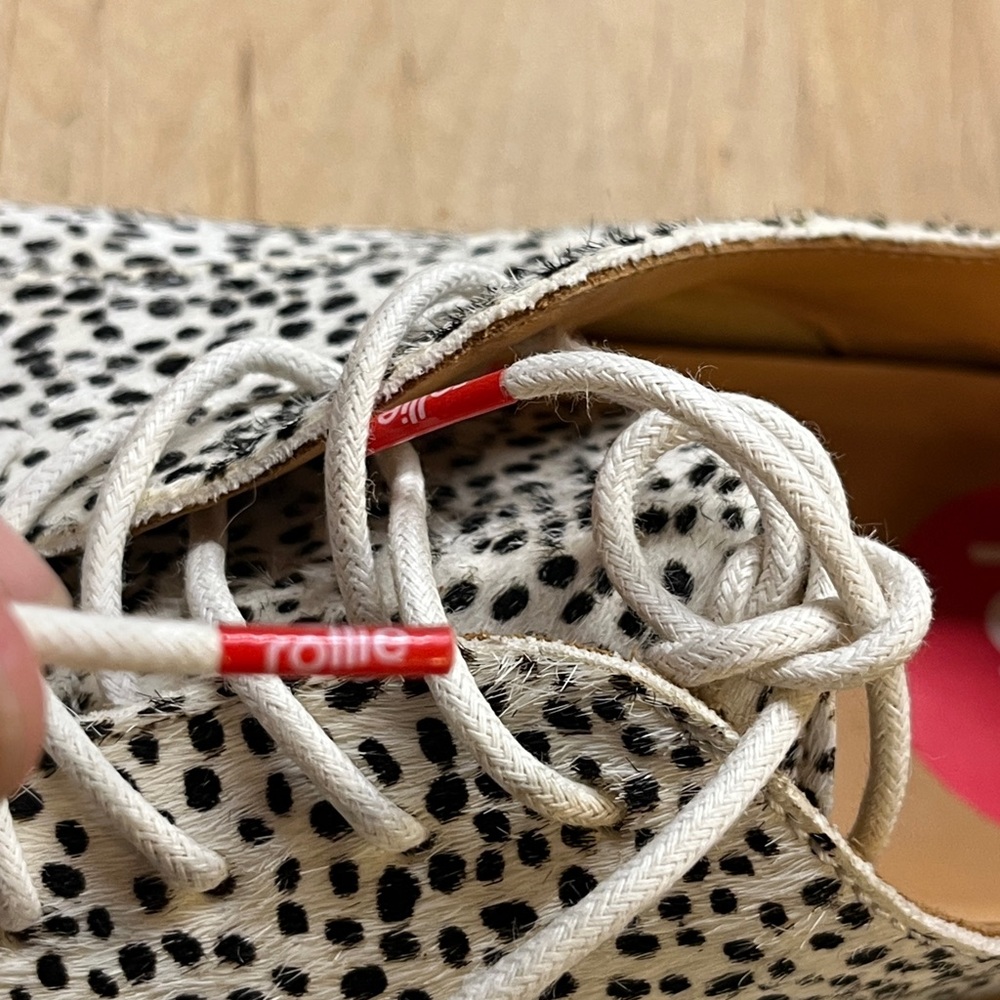 Rollie Australia Pony Hair -Snow Leopard Derby Leather Flats - Picture 10 of 16